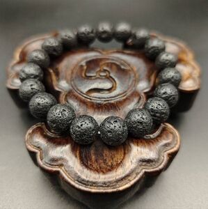 Natural Lava Stone Bead Bracelet